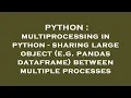 PYTHON multiprocessing in python - sharing large object e g pandas dataframe between multiple p