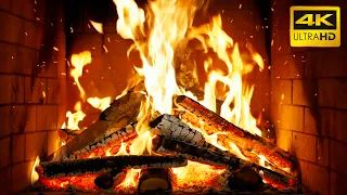 The Most Calming Fireplace With Tranquil Fire Glow Rustling Flames For Warm Christmas Vibes 