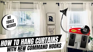 HOW TO HANG CURTAINS WITH THE NEW COMMAND CURTAIN HOOKS NO HOLES OR TOOLS APARTMENT FRIENDLY