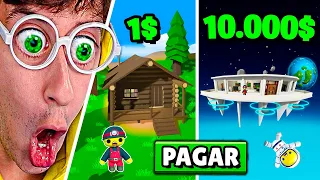 Casa de 1$ Vs Casa de 10.000$ 🔥🤑!! (Mansión Espacial Secreta 🏠) - Wobbly Life #491