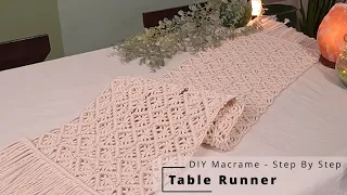 DIY Macrame Table Runner Elegant Pattern Made Super Easy Step by Step Guide for Beginners