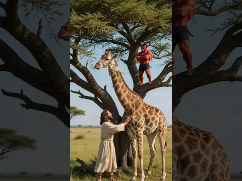 Jesus Helps a Giraffe Get Out of Trouble.#jesus #jesuslovesyou #shorts