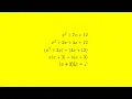 How to Factorize x 2 7x 12 Step-by-Step Quadratic Equation Factoring Tutorial