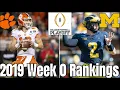 Week 0 College Football Rankings 2019 - College Football Top 25