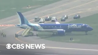 JetBlue flight rolls off runway in Boston