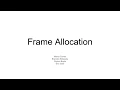 Frame Allocation - Operating Systems