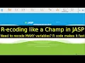 Speed-Recoding With R Code - Silent Statistics Tutorial in JASP