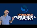 Insert Records Documents into OpenSearch Index In The Console