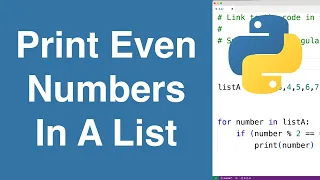 Print Even Numbers In A List Python Example