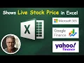 Shows Live Stock Price in Excel Microsoft 365 Google Yahoo Finance Complete Walkthrough in 2024
