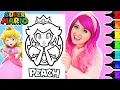 Coloring Princess Peach Super Mario Coloring Page Ohuhu Paint Markers