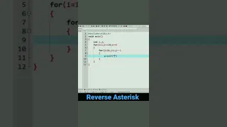C program to print reverse star pattern