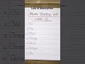 Words Starting with Letter O