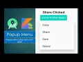 How to create a Pop Up Menu with Icons in Android Studio Tutorial