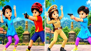 Shiva Cartoon Characters Ka Police Officer Version | Shiva Cartoon Vs Police Version 🚔👮