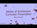 Spring 2026 Open House M Arch Curriculum Overview