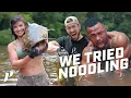 First Time Catfish Noodling with Dan Bailey Hannah Barron
