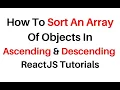 Reactjs Sort Array Data By Ascending and Descending
