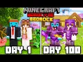 We Survived 100 Days in BEDROCK Minecraft Hardcore DUOS