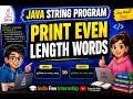 find Even Length Words in a String StringTokenizer Java Coding Interview Question