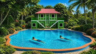 Green Tropical Pool House With Private Swim Pool