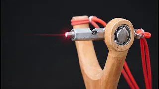 DIY Laser-Guided Slingshot from a Single Piece of Wood