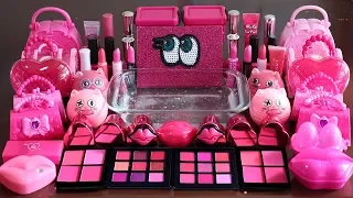 Big Mega PINK Mixing Neon Pink Makeup More Stuff Into Slime Most Satisfying Slime Video 