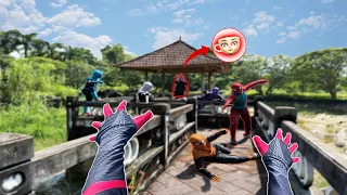 BRIDE Serbian " Ballerina Cappuccina " vs 5 Spider-Man Bros in Abandoned Amusement Park (Creepy POV)