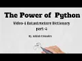 14 Datastructure Dictionary in Python Python for beginners