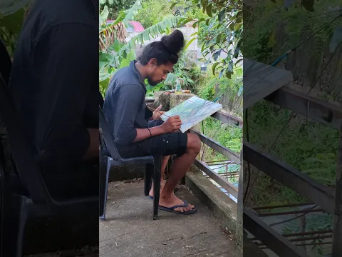 Oil painting 🖌️ on canvas 🙄 outdoor painting with 🐕🐕 G J MOWGLI