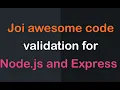 Joi awesome code validation for Node js and Express 4 Node and express course ANONYSTICK