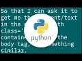 Parsing HTML using Python
