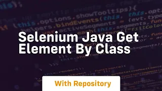 selenium java get element by class