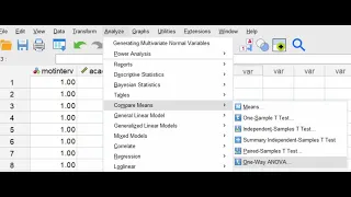 One-way ANOVA using SPSS Version 28 Using one-way ANOVA menu