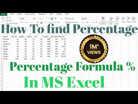 Download MP3 How To Apply Percentage Formula in Microsoft Excel | How To Find percentage in Excel | calculate %