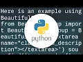 Setting HTML textarea contents with python BeautifulSoup mechanize no forms just divs