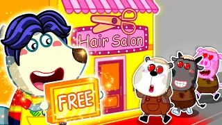 Who Wants Free Haircut! ✂️Lycan Opens Free Hair Salon | Lycan Cartoon for Kids