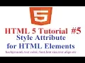 HTML 5 Tutorial Style attribute for HTML elements