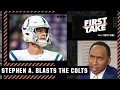 Stephen A isn t praising the Vikings he s putting the Colts on blast First Take