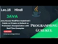 Lec 15 Java Access Modifiers Public Private Default Protected Encapsulation with Examples