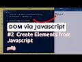 DOM Manipulation Working with DOM Elements in JavaScript