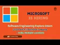 Microsoft Hiring Software Engineering Explore Intern Batch 2028 12 15 LPA Apply Now skilllayer