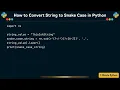 How to Convert String to Snake Case in Python