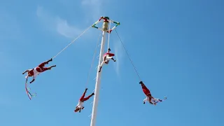 Papantla Flyers from the Totonaca tribe perform by the Malecon in Puerto Vallarta 1