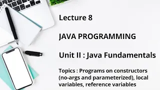 Java Programming - Unit II Java Fundamentals Part 3 Constructors demonstration
