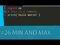 PYTHON TUTORIAL - MIN AND MAX FUNCTIONS IN PYTHON