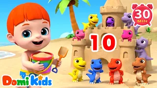 Count Ten Little Dinosaurs 🦖 | Counting Songs | Nursery Rhymes & Kids Songs | Domi Kids