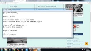 Constructor in Core java 7 for selenium www way2testing com