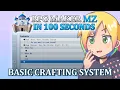 Basic Crafting System Combining Ingredients to Make an Item RPG Maker MZ In 100 Seconds
