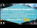 JAVA Program Encrypting a message